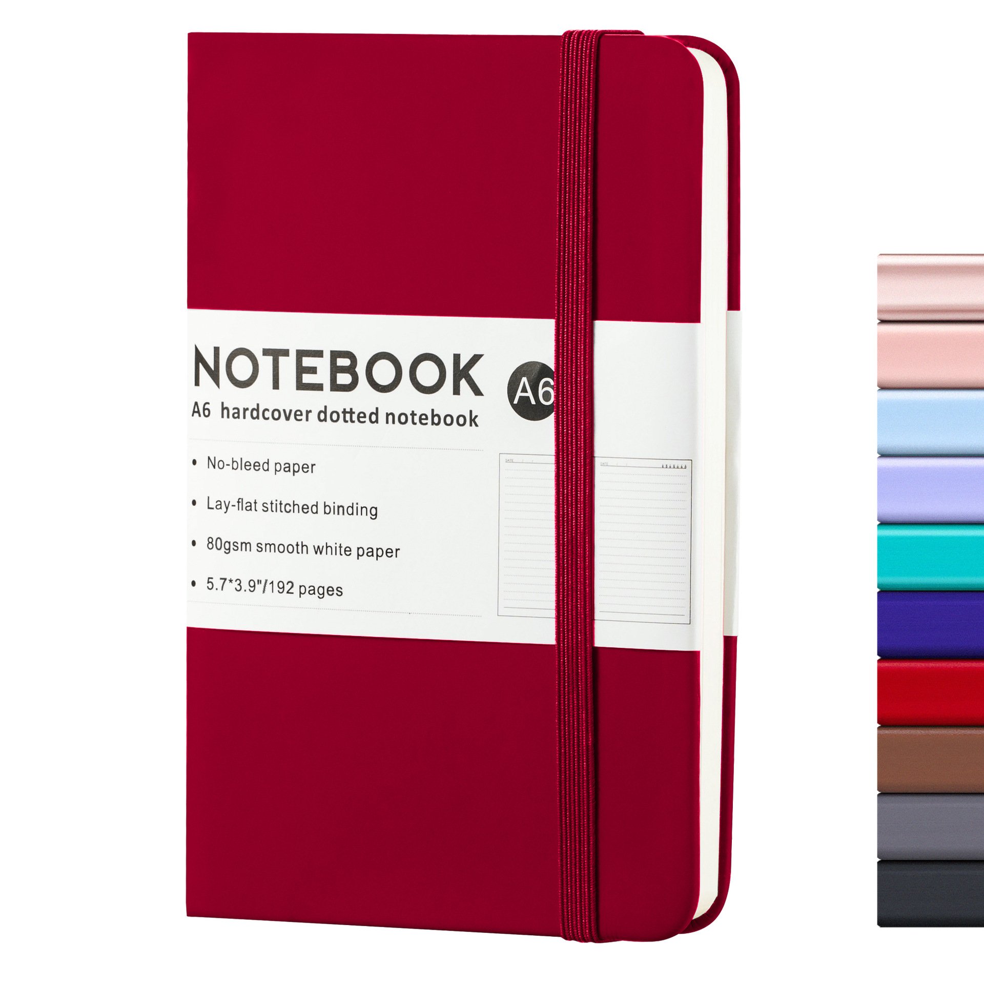 Wholesale Custom A5A6 with Elastic Strap Pu Journal Diary Notebook Printed Logo Diary Notepad Note Book Popular