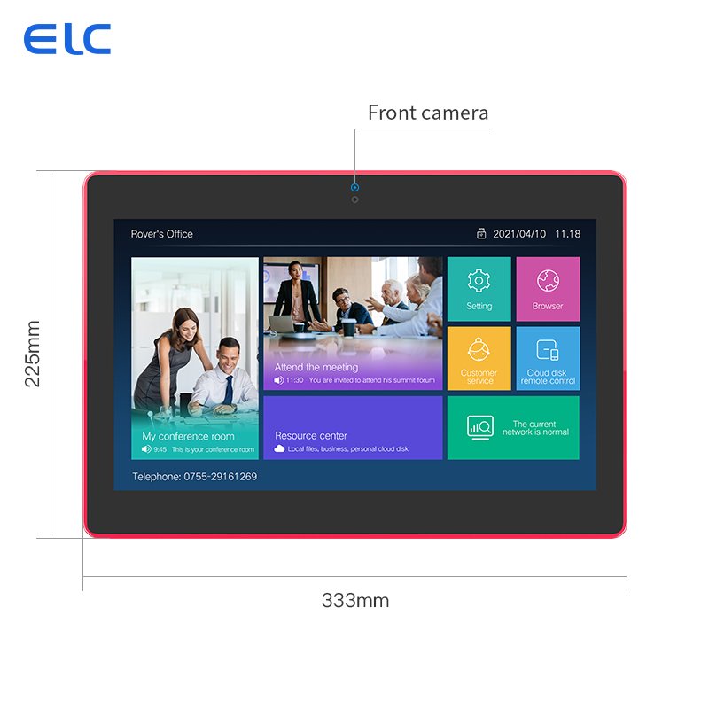 2024 Professional service meeting booking system RK3566 wall mount Android 11 tablet with LED lights