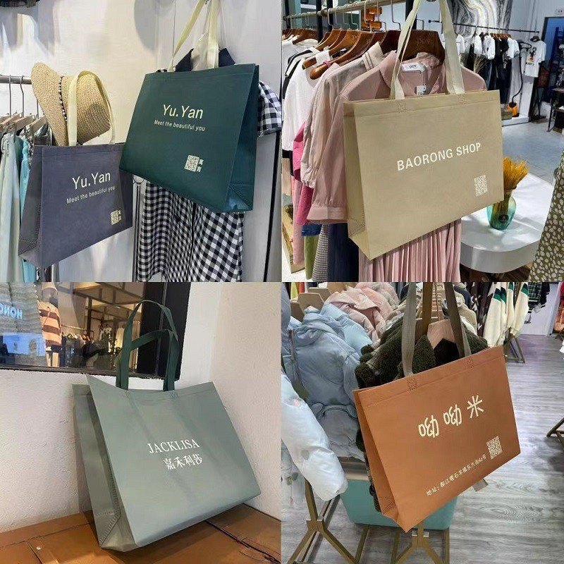 Wholesale Customized Logo Portable Eco-Friendly Non-Woven Fabric Shopping Bags Reusable for Easy Carrying of Books
