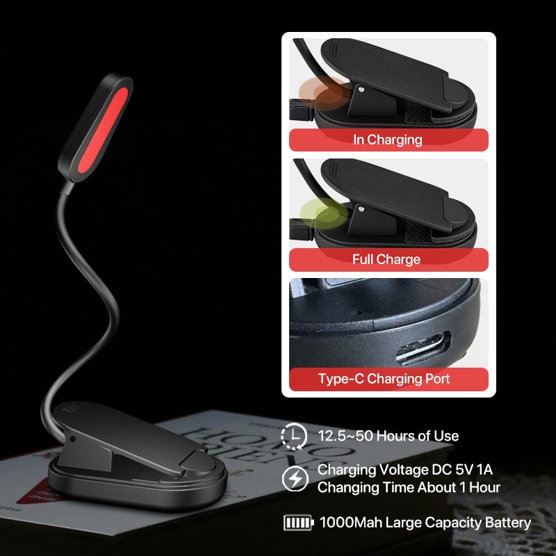 Eye Care Small LED Book lamp light Reading Light Battery Powered Clip-On Book Lamp