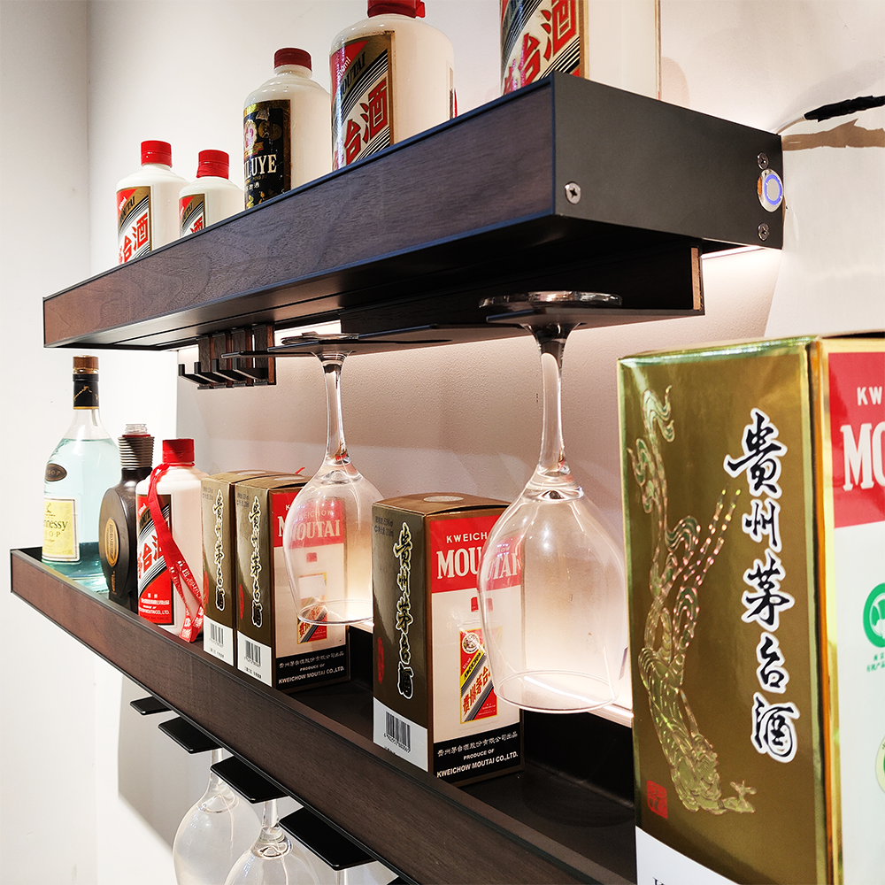 Home Decor Bathroom Accessories Sets Gold Floating Shelf Bracket Wall-Mounted Kitchen Organizer Wooden Display Shelf Rack