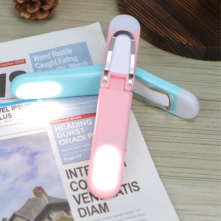 New Design Cute 3 Light Colors LED USB Rechargeable Book Light Brightness Adjustable Bookmark Reading Light in Bed