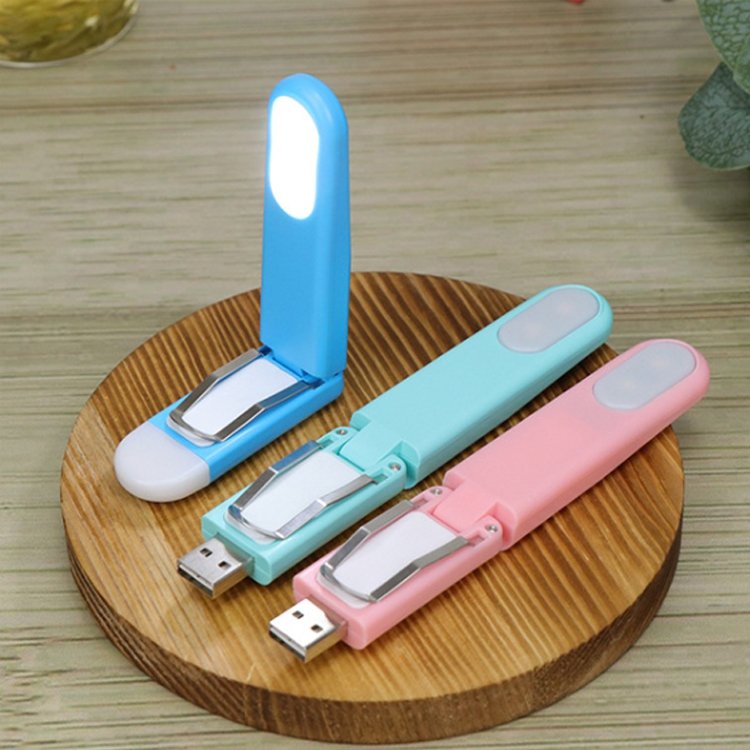 New Design Cute 3 Light Colors LED USB Rechargeable Book Light Brightness Adjustable Bookmark Reading Light in Bed