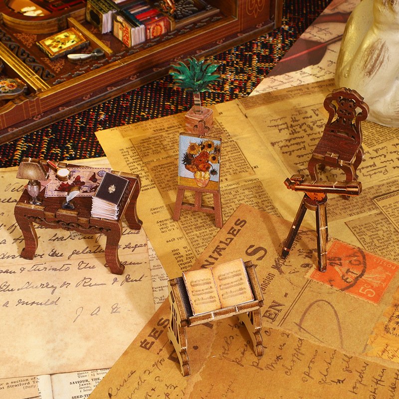 Hot Sale Library of Books Booknooks 3D Book Nook Kit Puzzle DIY Book Nook with LED Light