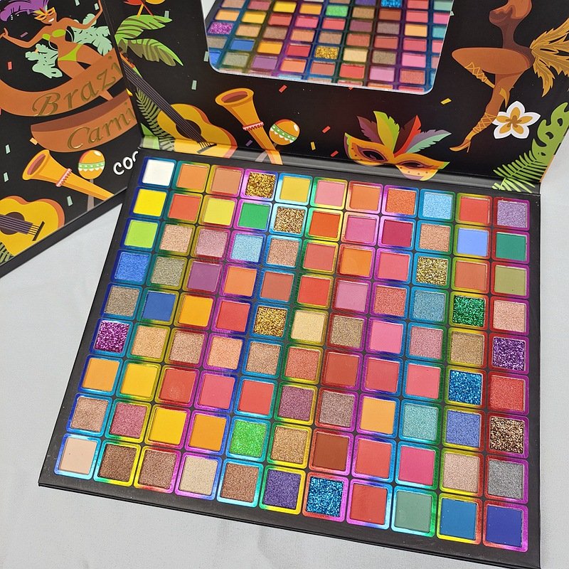 99 colors high quality private label eyeshadow palette book blush powder highlighter pallette plate makeup pallete