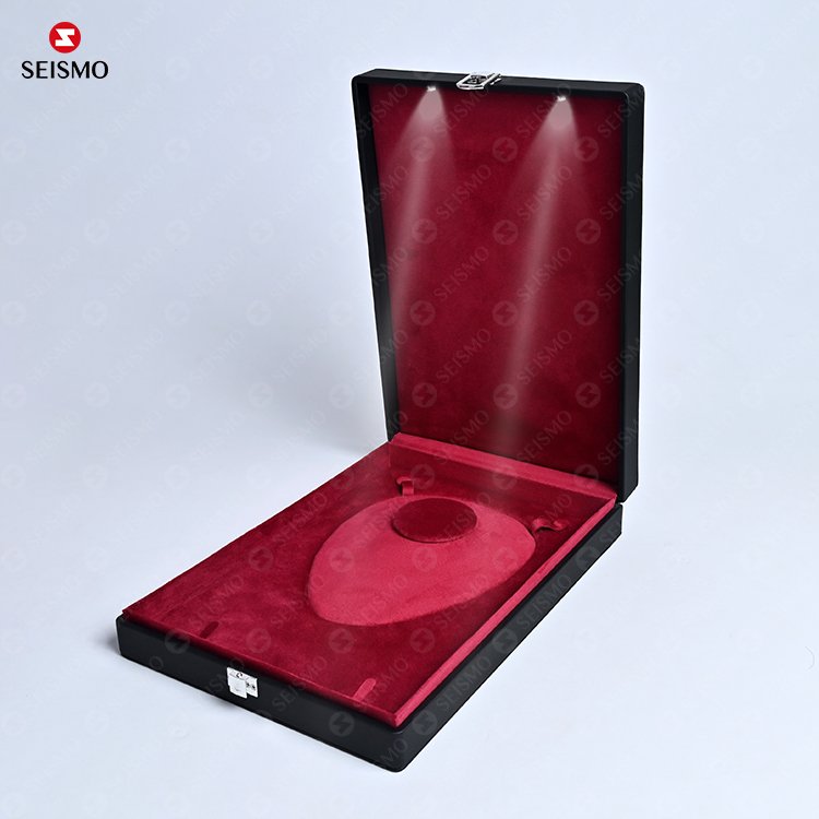 light fine luxury earring lamp led big casejewelry bracelet necklace for gift jewellery pendant custom fine led box for jewelry