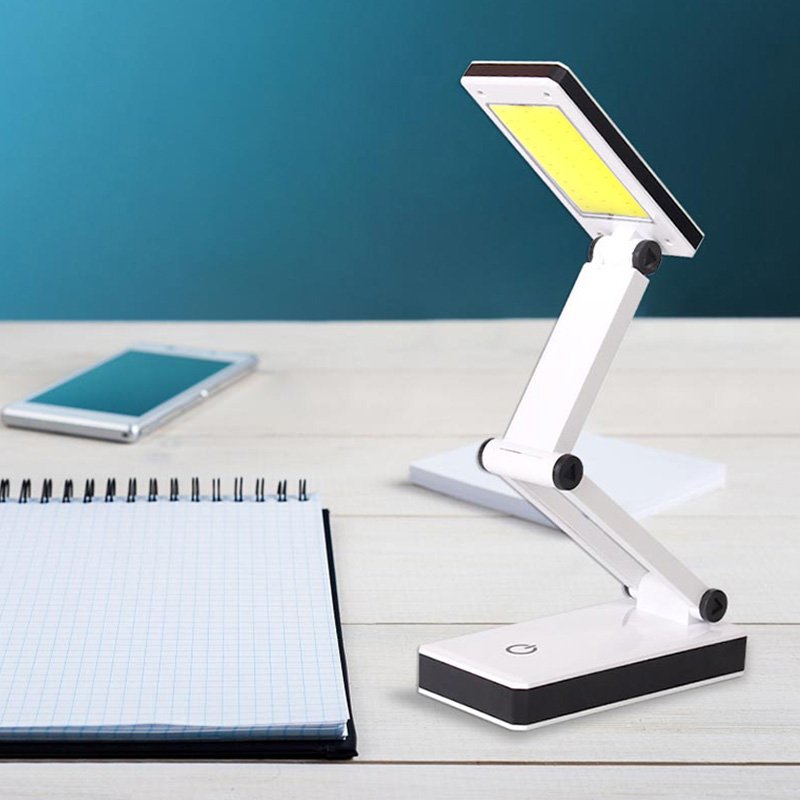 Factory Price Portable Folding Table Lamp USB Rechargeable Light-Adjustable COB Touch Desk Lamp