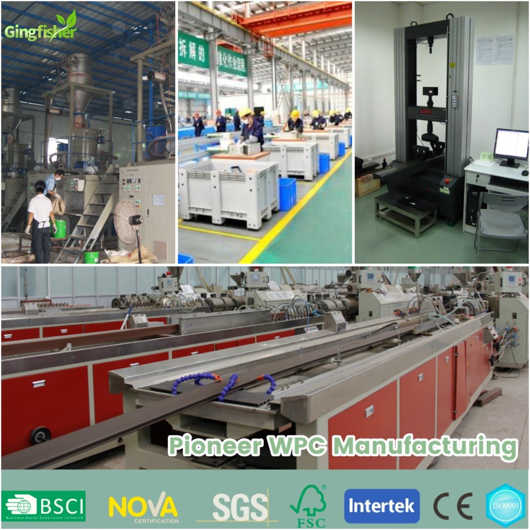 WPC Garden Fence Horizontal Composite Wooden Fencing and Morden Gates Fence Panel Outdoor Balcony 6 feet