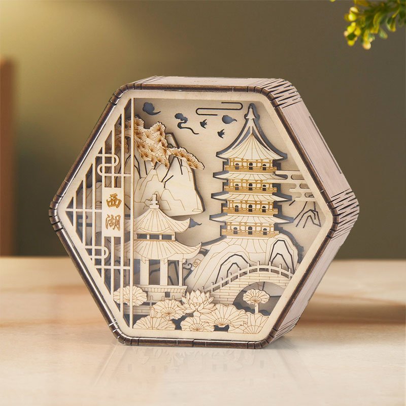 3d acrylic lamp creative led book night light wooden 5v usb laser cut wooden carved night light