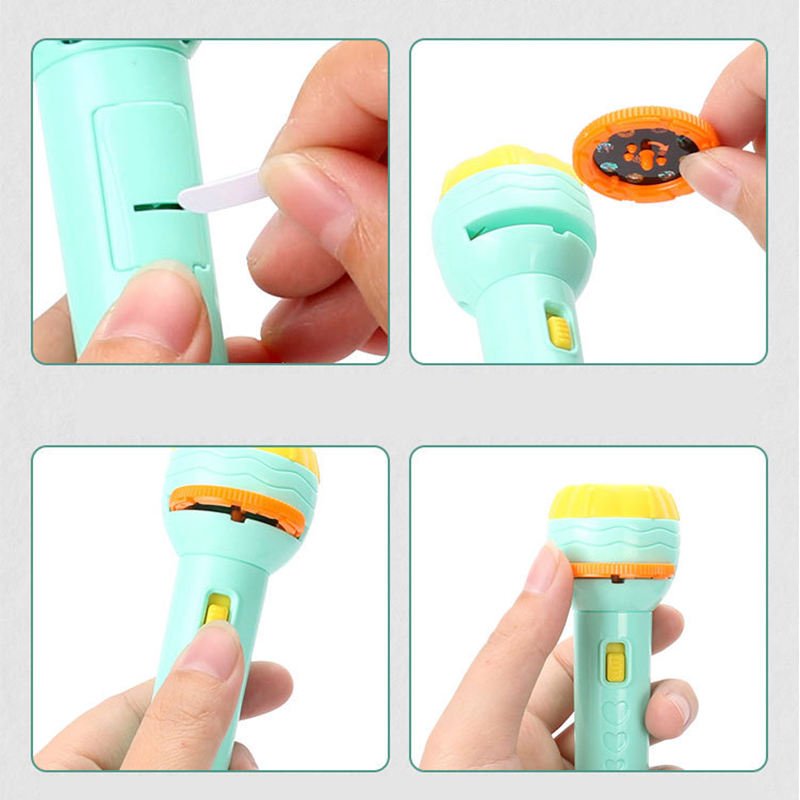 MU Baby Sleeping Story Book Flashlight Projector Torch Lamp Toy Early Education Toy For Kid Holiday Birthday Gift Light Up Toy