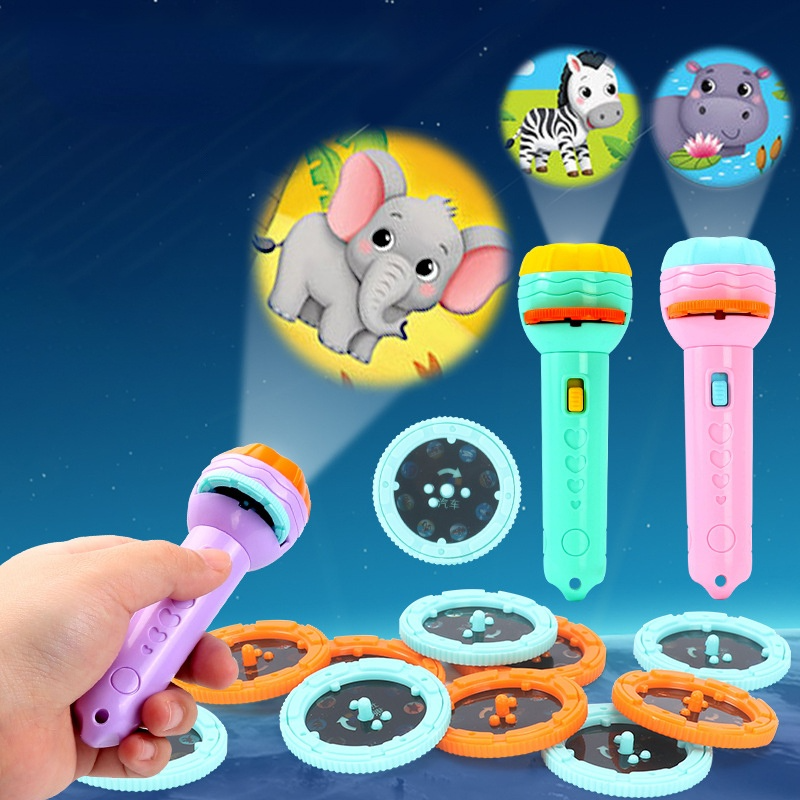 MU Baby Sleeping Story Book Flashlight Projector Torch Lamp Toy Early Education Toy For Kid Holiday Birthday Gift Light Up Toy