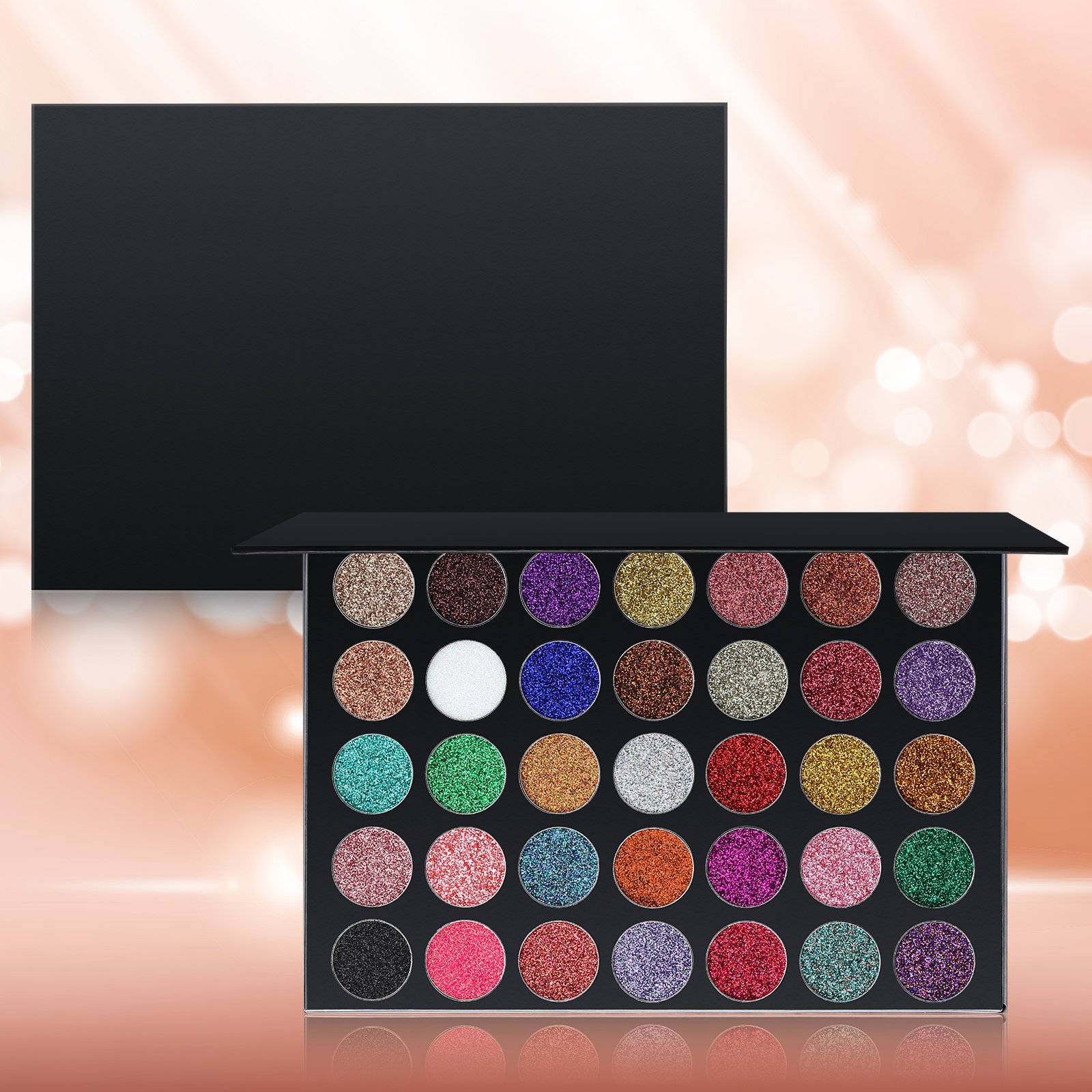 Wholesale 35-Color Private Label Glitter Eyeshadow Palette Cosmetics Eye Shadow Makeup in Powder Form