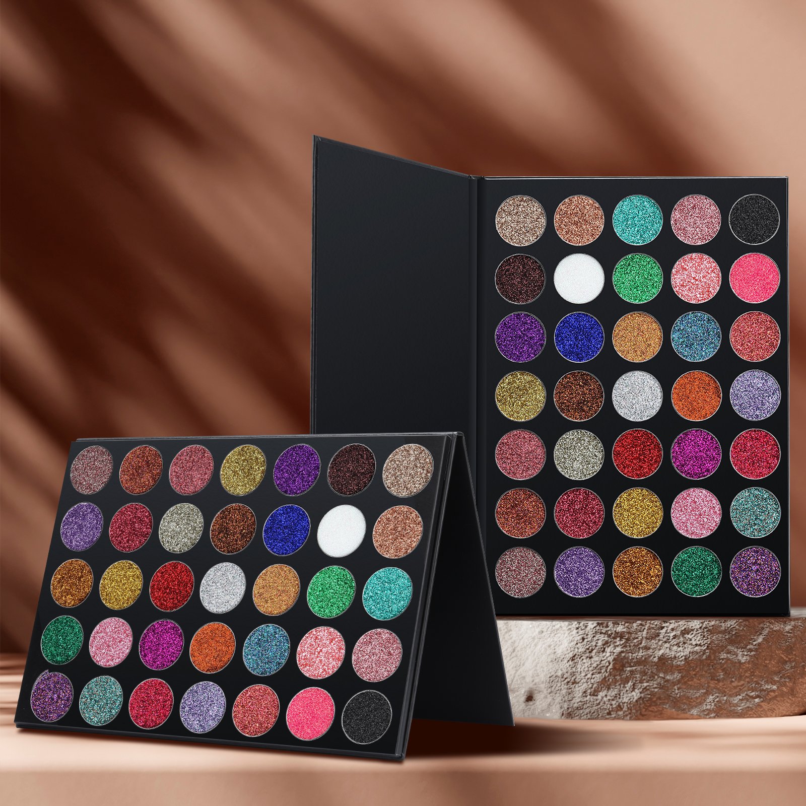 Wholesale 35-Color Private Label Glitter Eyeshadow Palette Cosmetics Eye Shadow Makeup in Powder Form
