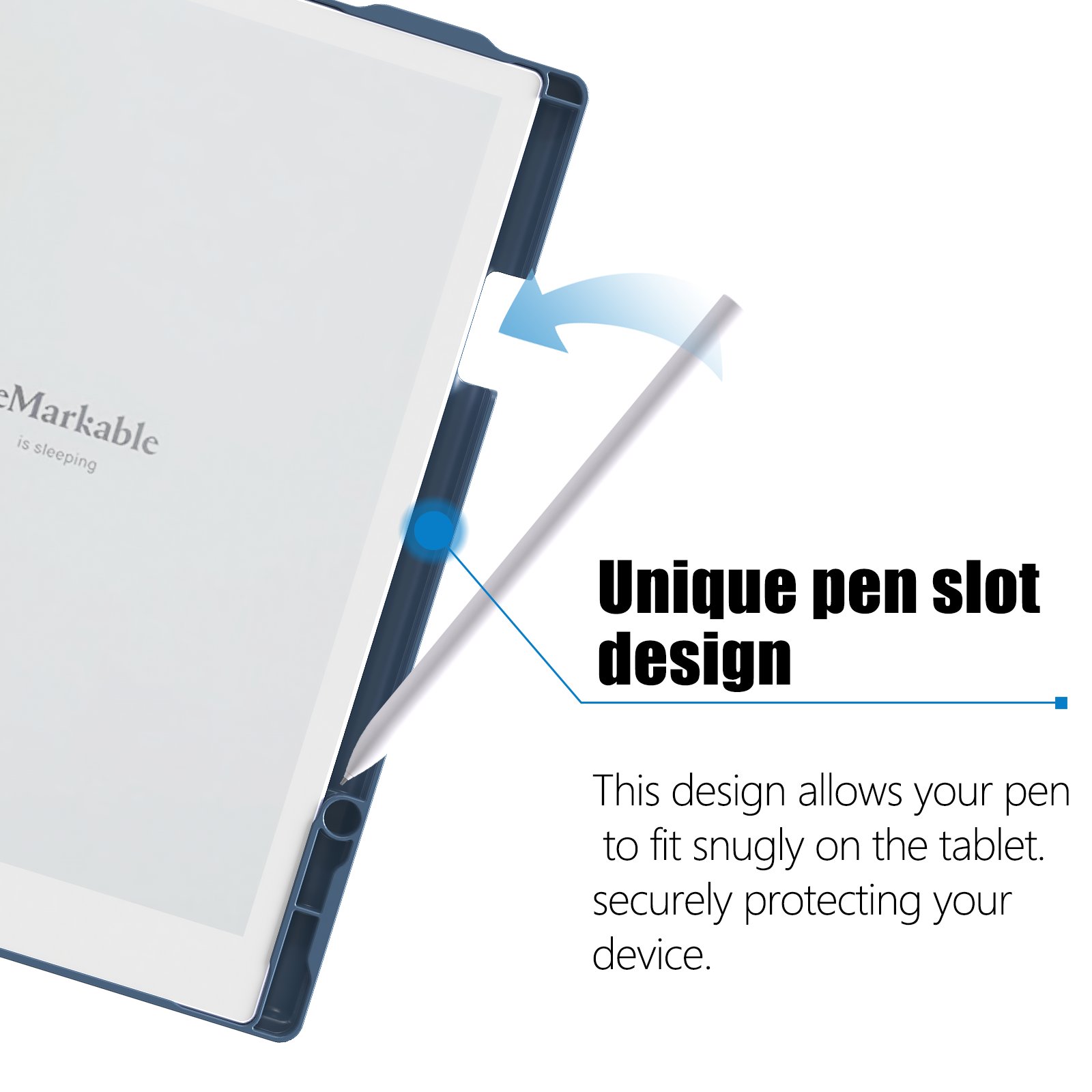 NET-CASE Case for Remarkable 2 Paper Tablet- Multi-Viewing Adjustable Folding Book Folio Cover - with Built-in Pen Holder