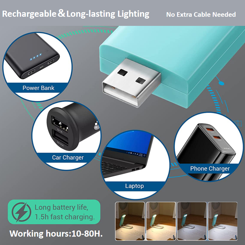 Senya-Pro Newest Patented Clip on Book Reading light USB Rechargeable Table lamp Flexible Reading lamp Book light for Reading