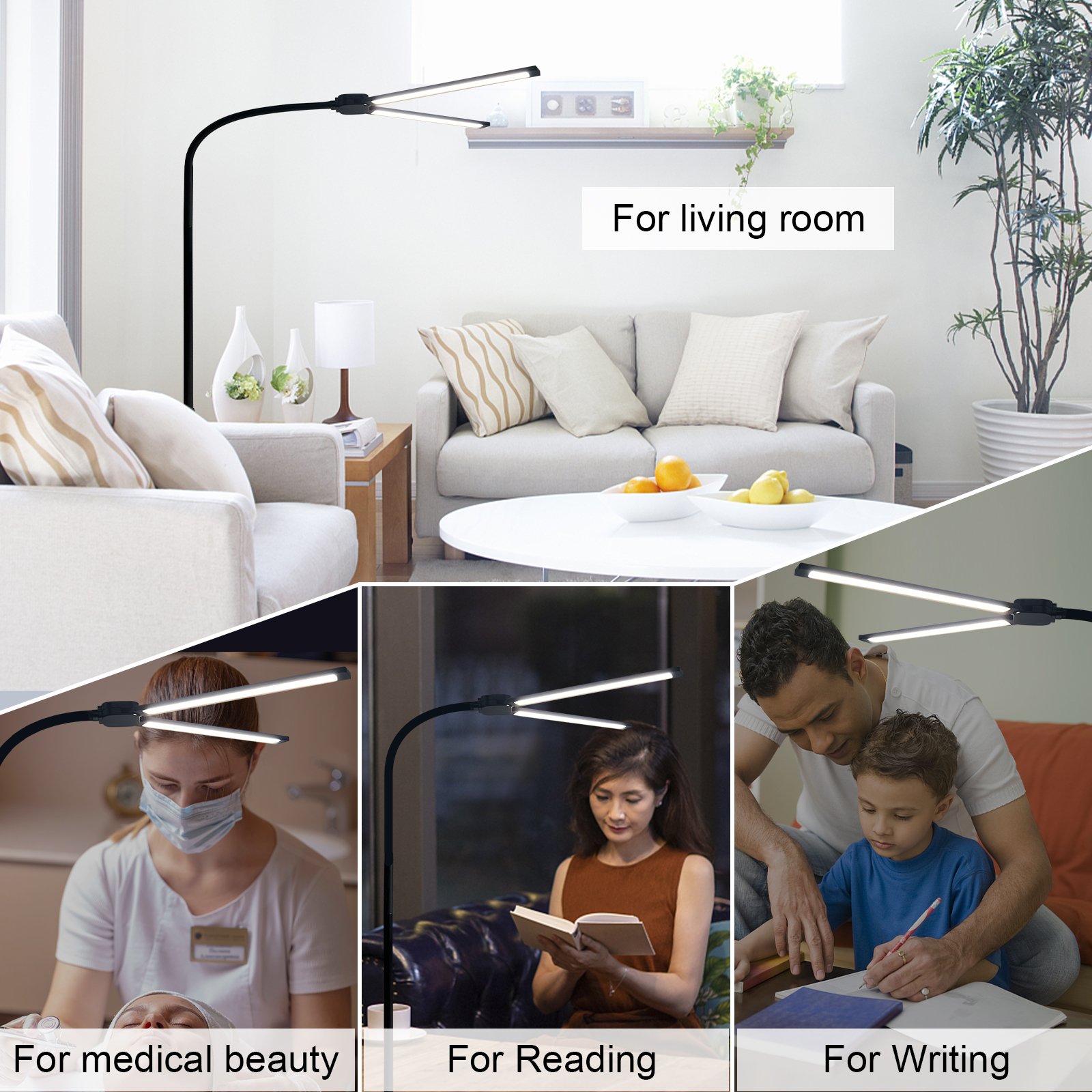 Table reading lamp book light for study desk with metal clip 3 Steps Dimming daylight flexible easy clip night reading lamp