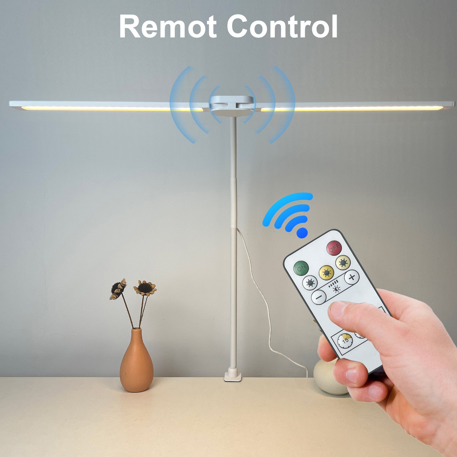 Table reading lamp book light for study desk with metal clip 3 Steps Dimming daylight flexible easy clip night reading lamp