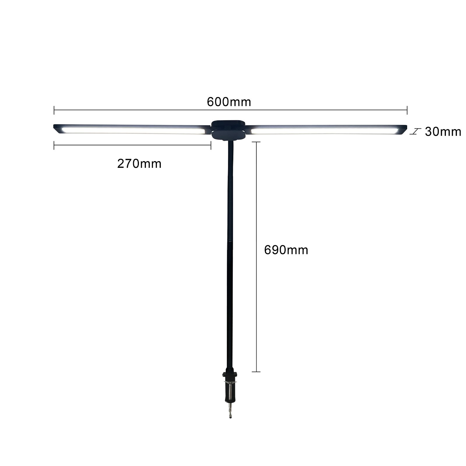Table reading lamp book light for study desk with metal clip 3 Steps Dimming daylight flexible easy clip night reading lamp