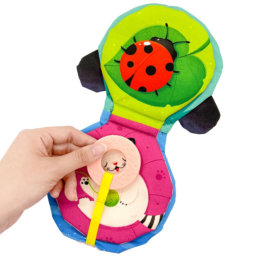 Esummi Eraly Educational Soft Cloth Book with Circle Shaped Teether for Kids Creative Cloth Book Inspiring Book Printing