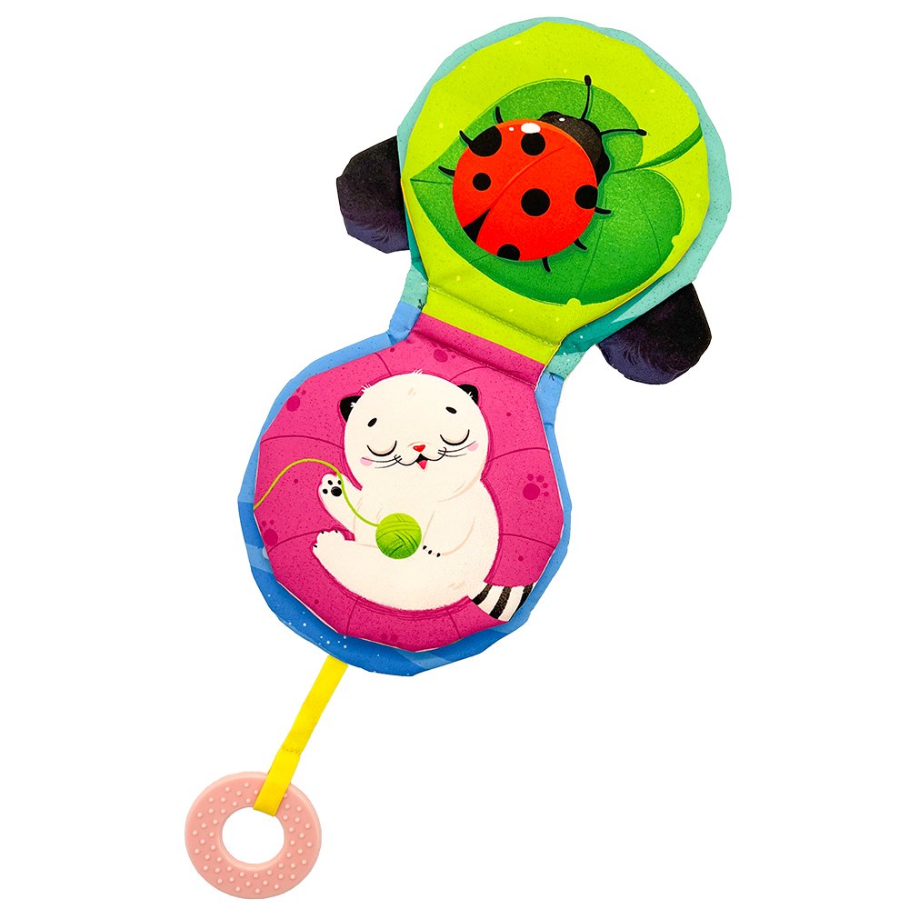 Esummi Eraly Educational Soft Cloth Book with Circle Shaped Teether for Kids Creative Cloth Book Inspiring Book Printing