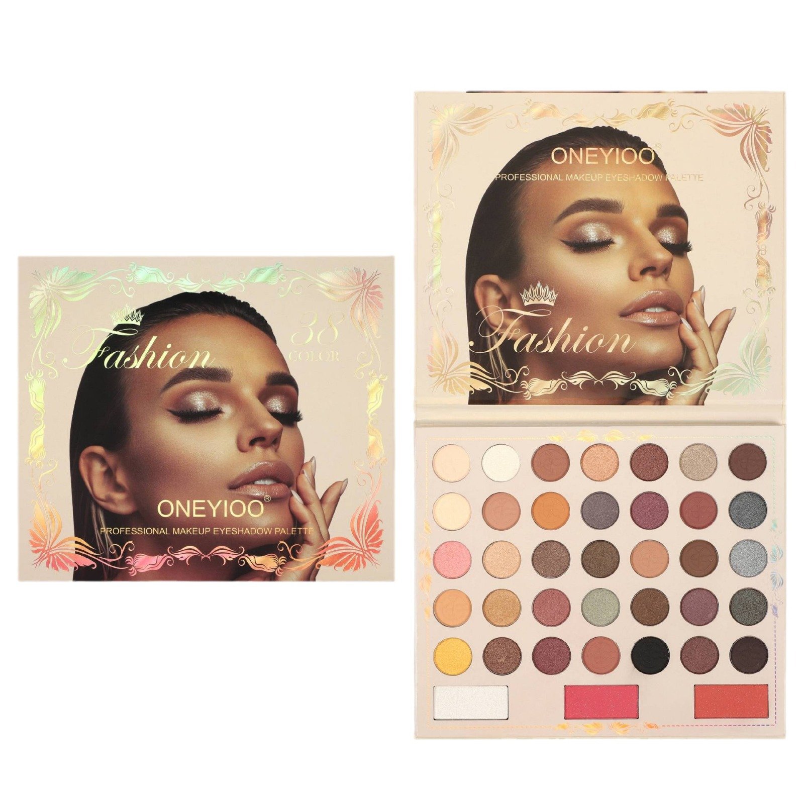 38-Color New style ONEYIOO Eye Shadow Book stage performance Pressed Glitter Eyeshadow Factory Direct Waterproof