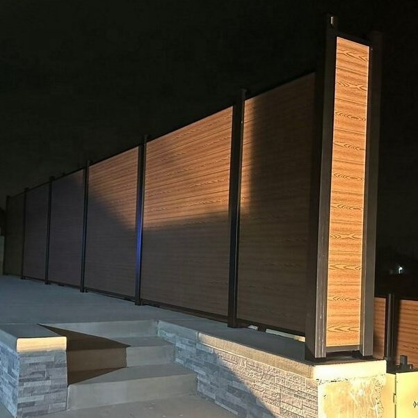 light embossing wooden grain fence panels 6ft wpc composite fencing boards for garden walls