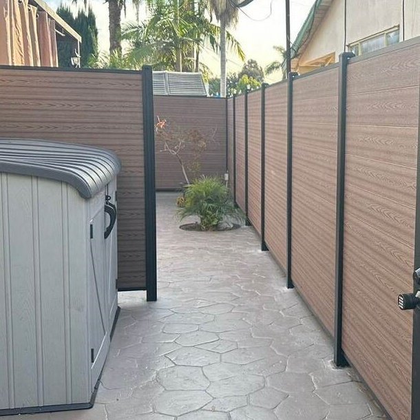 light embossing wooden grain fence panels 6ft wpc composite fencing boards for garden walls