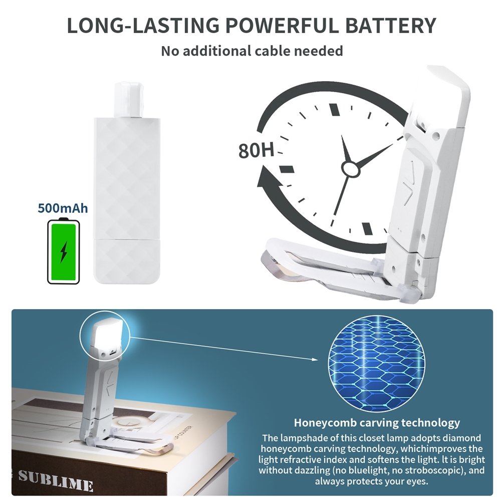 Newest Patented High Quality clip on Book Reading light USB Rechargeable Table lamp Flexible Reading lamp Book light for Reading
