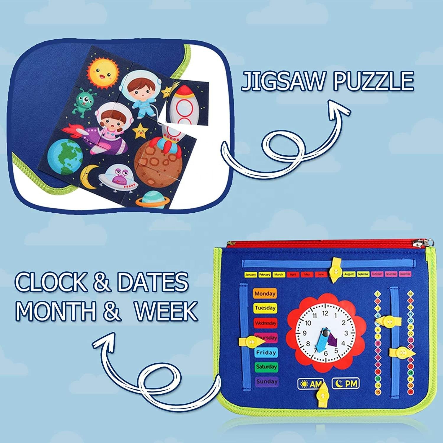 Hot Sale Felt Cloth Montessori Educational Learning Busy Board Quiet Story Book For Toddlers Baby