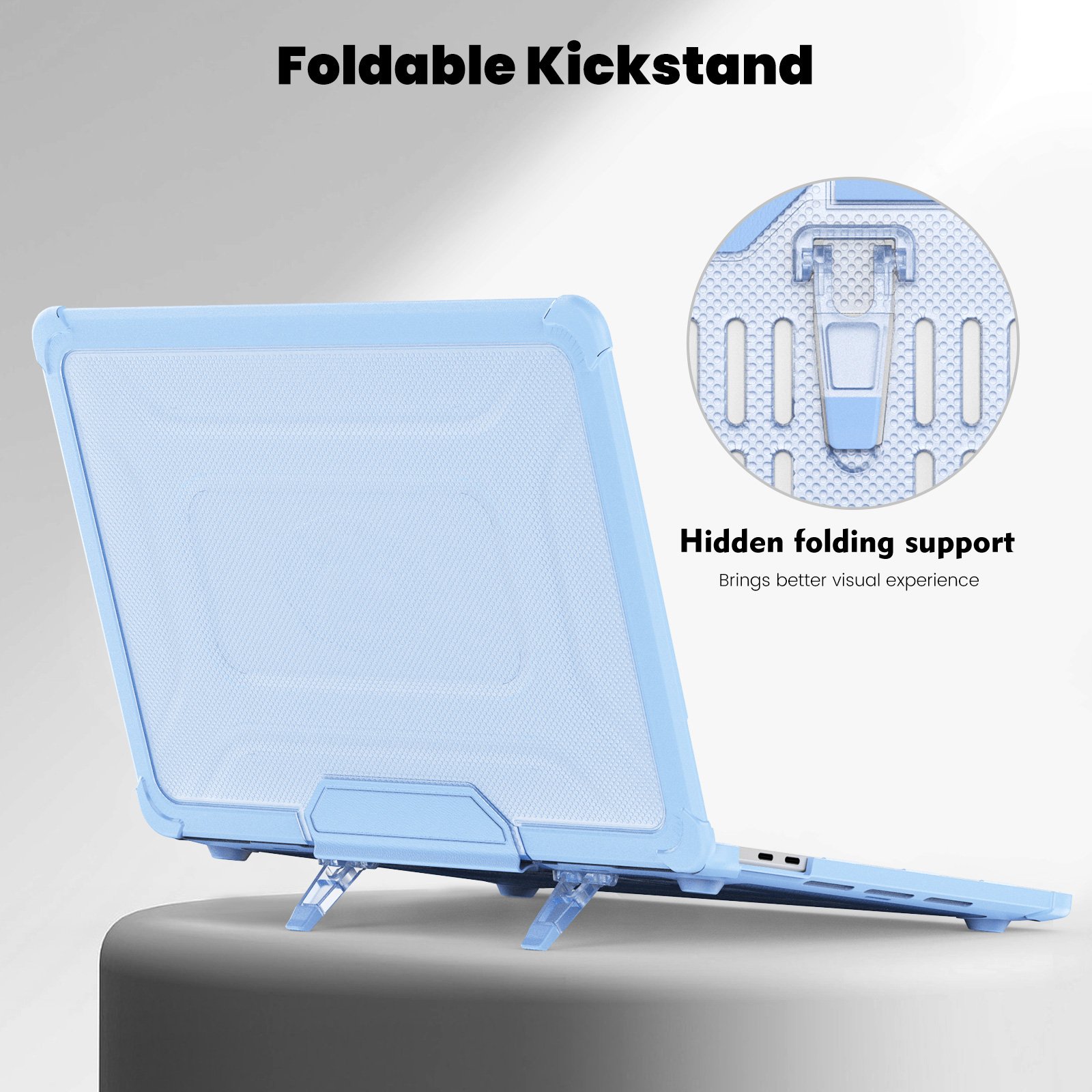 New transparent TPU+PC protective case with stand, anti-fall and shockproof protective case for Mac Book pro 13 2018 2020 2022