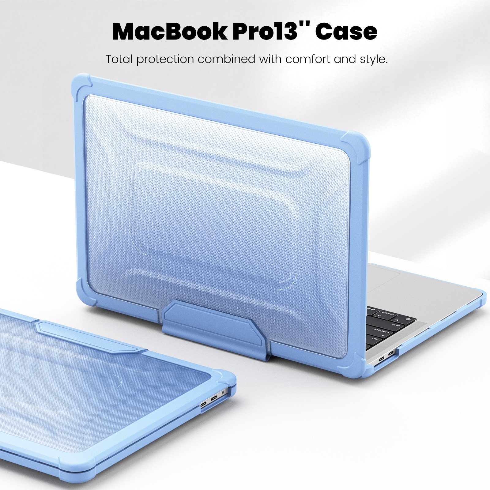 New transparent TPU+PC protective case with stand, anti-fall and shockproof protective case for Mac Book pro 13 2018 2020 2022