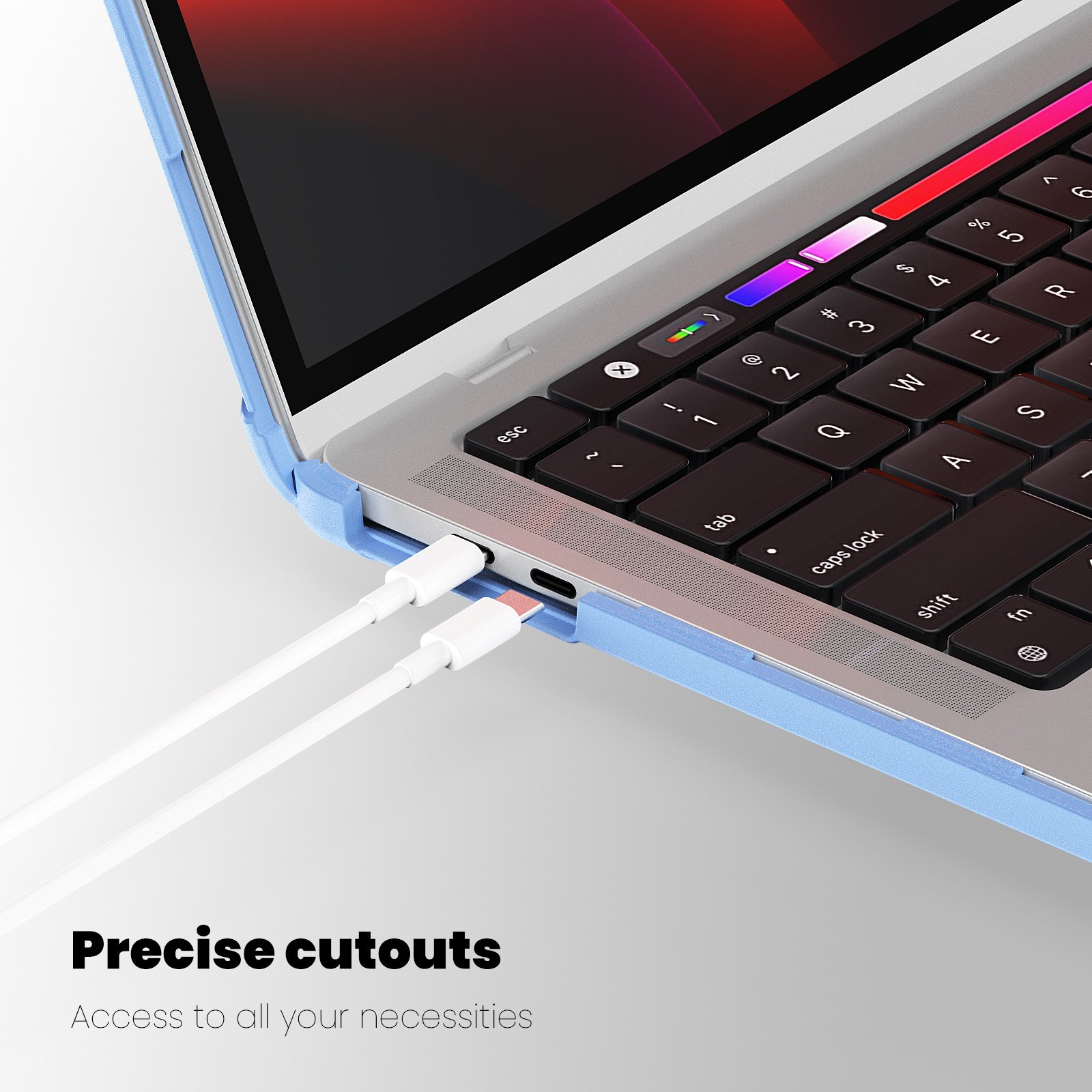 New transparent TPU+PC protective case with stand, anti-fall and shockproof protective case for Mac Book pro 13 2018 2020 2022