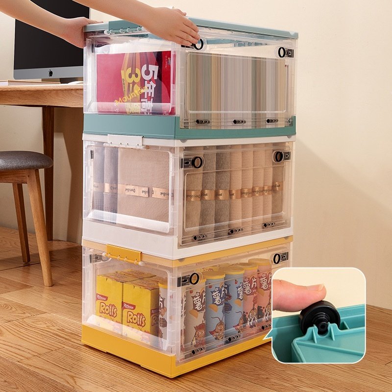 Storage and Sorting Box Transparent Dormitory Home Book Storage Box, Foldable Book Box, Student Plastic Shoe Box Multifunction