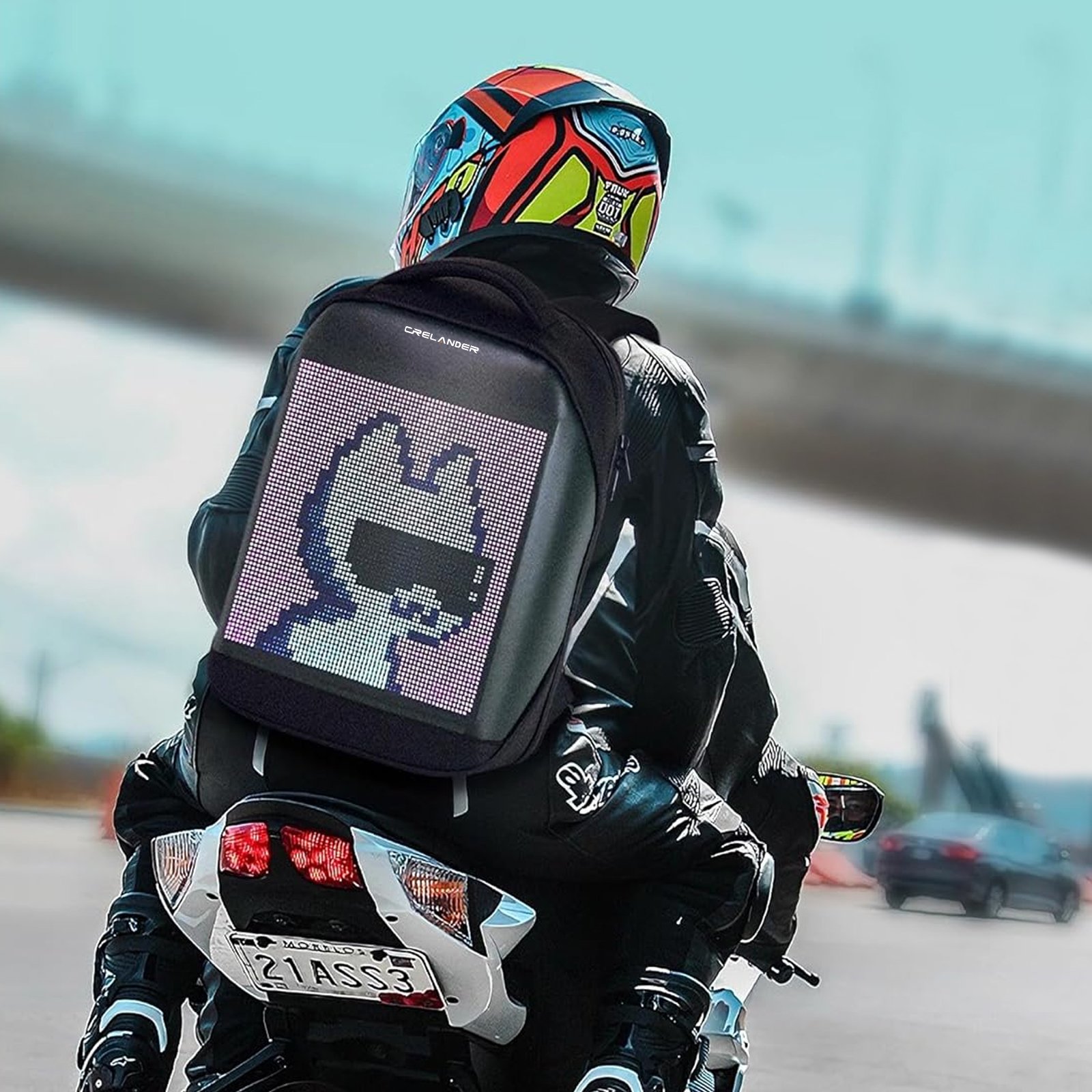 CRELANDER Smart Advertising LED Backpack Bags LED Display Screen Dynamic bags Wifi APP Control Walking For Man Women Mochilas