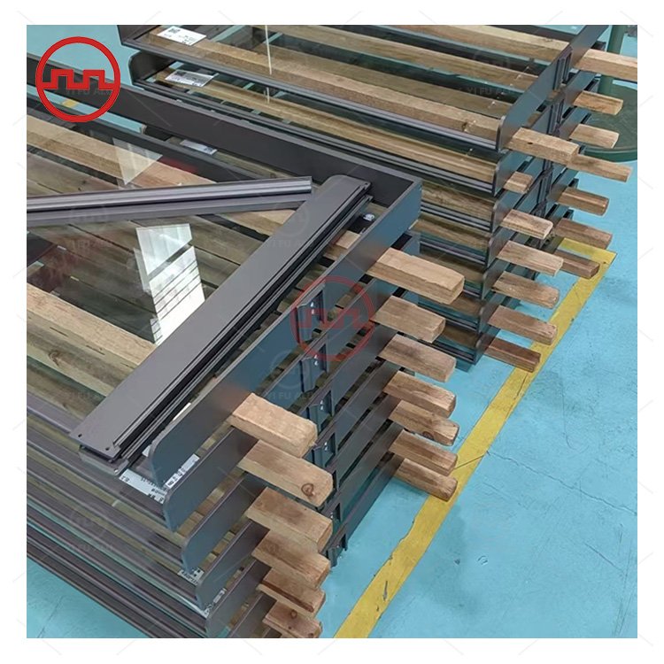 Modern custom design aluminum column pole bookcase open multi-layer bookcase metal frame locker