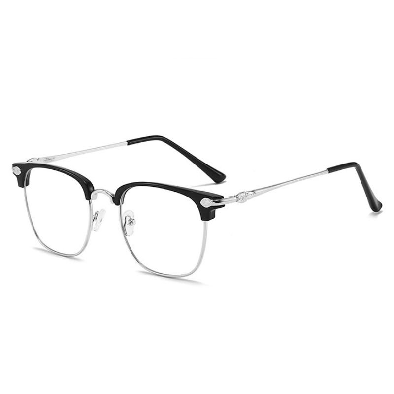 X605 1pc Metal Squared Frame Blue Light Blocking Presbyopia Unisex Men Women 1.0 1.5 2.0 2.5 3.0 3.5 4.0 Reading Glasses