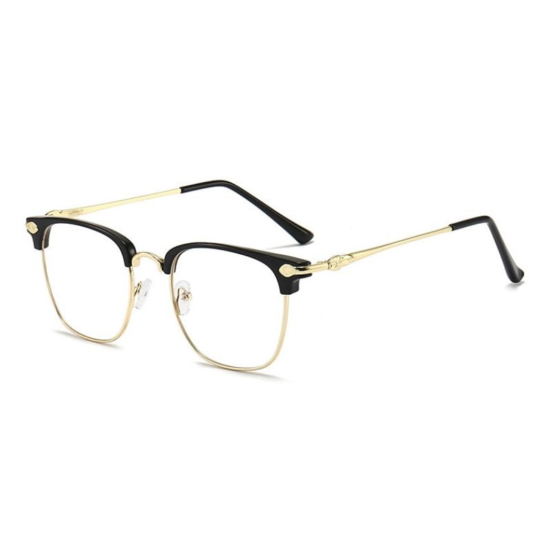 X605 1pc Metal Squared Frame Blue Light Blocking Presbyopia Unisex Men Women 1.0 1.5 2.0 2.5 3.0 3.5 4.0 Reading Glasses