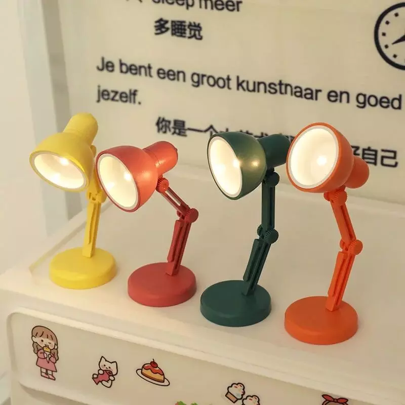 Creative Mini LED Folding Portable Magnetic Absorption Cordless Table Reading Lamp With Clip