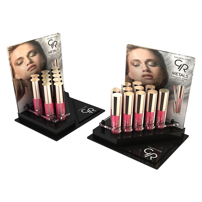 Double Sided Transparent Display Skincare Organizers Custom Made Acrylic Riser For Retail Store