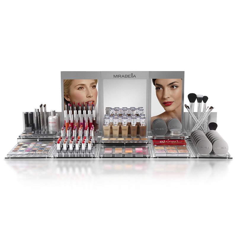 Double Sided Transparent Display Skincare Organizers Custom Made Acrylic Riser For Retail Store