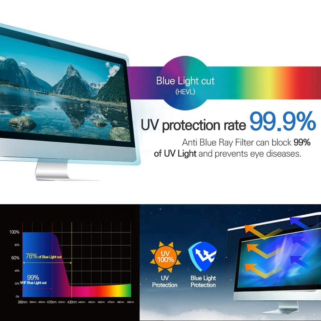 Anti Glare blue light blocking pet filter film anti blue light UV matte computer screen protector for PC desktop led tv monitor
