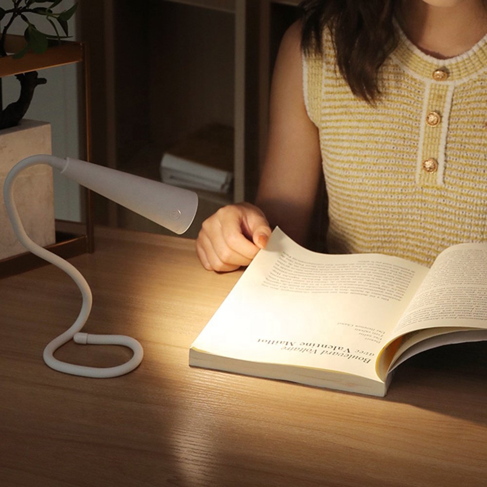 TAIKOO LED Book Light Reading Bed Eye Caring 3 Color LED reading table lamp flexible tube creative learning light