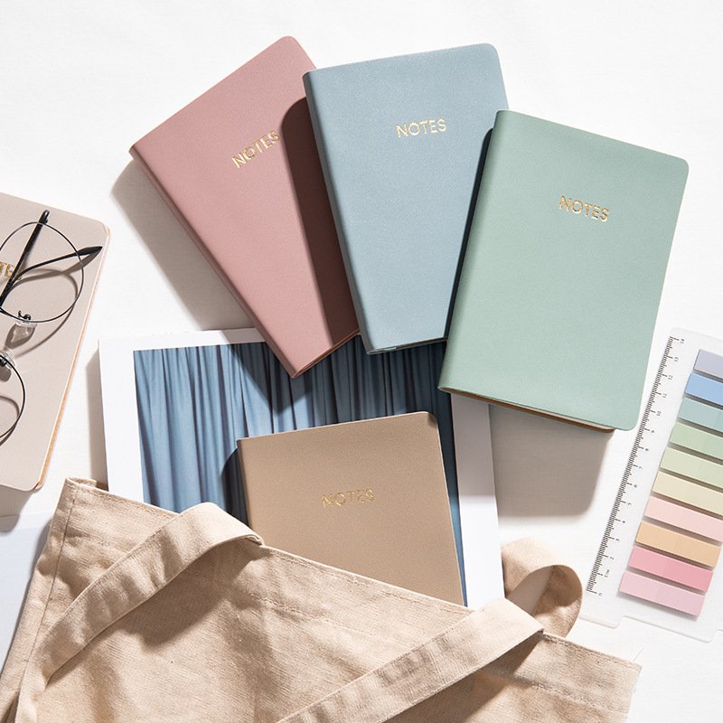 2024 Factory Cute Stationary A4a5a6 Soft Cover Note Book Customized Lined Dotted Notebook Journals PU Leather Opp Bag Promotion