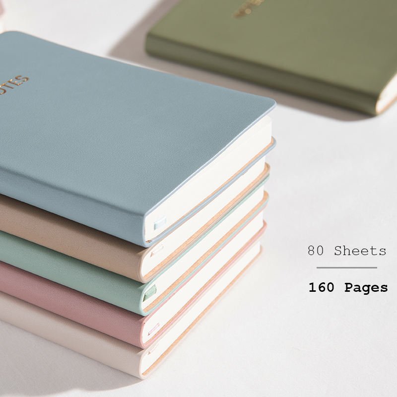 2024 Factory Cute Stationary A4a5a6 Soft Cover Note Book Customized Lined Dotted Notebook Journals PU Leather Opp Bag Promotion