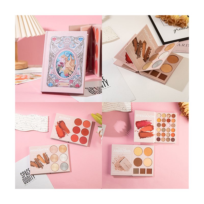 Wholesale Story book unique Creative new Vegan custom logo 43 colors eye shadow palette maquillaje makeup eyeshadow book palette