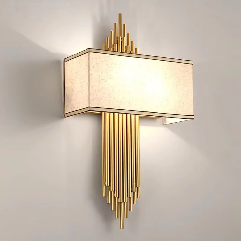 Modern American Style LED Wall Lamp Luxury Iron Fabric Body for Home Indoor Hotel Night Light Bedroom Book Room Living Room