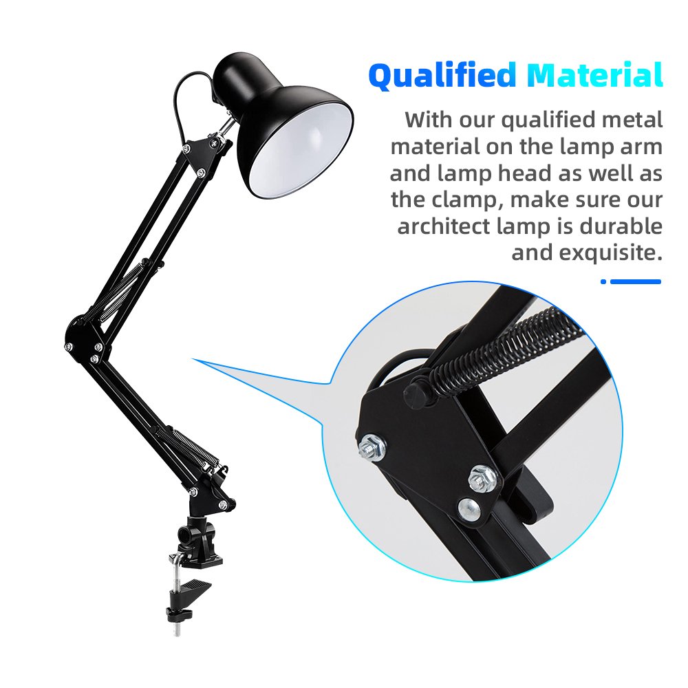 Best selling led desk lamp adjustable gooseneck with clamp architect swing arm for study