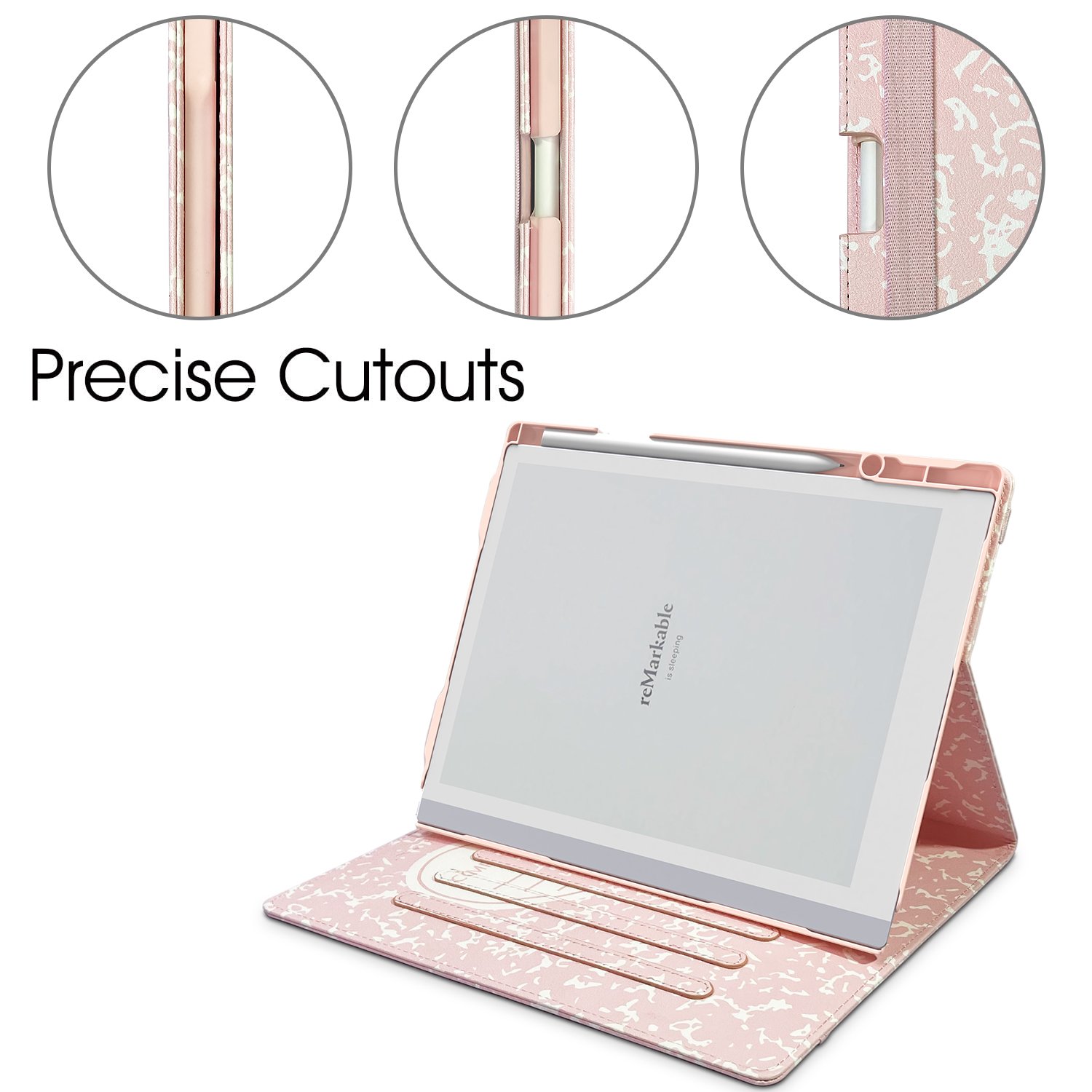 Remarkable 2 Case 10.3 inch Cover Case Slim Lightweight Book Folios Cover for Tablet with Pen Holder/Hand Strap/Elastic Strap