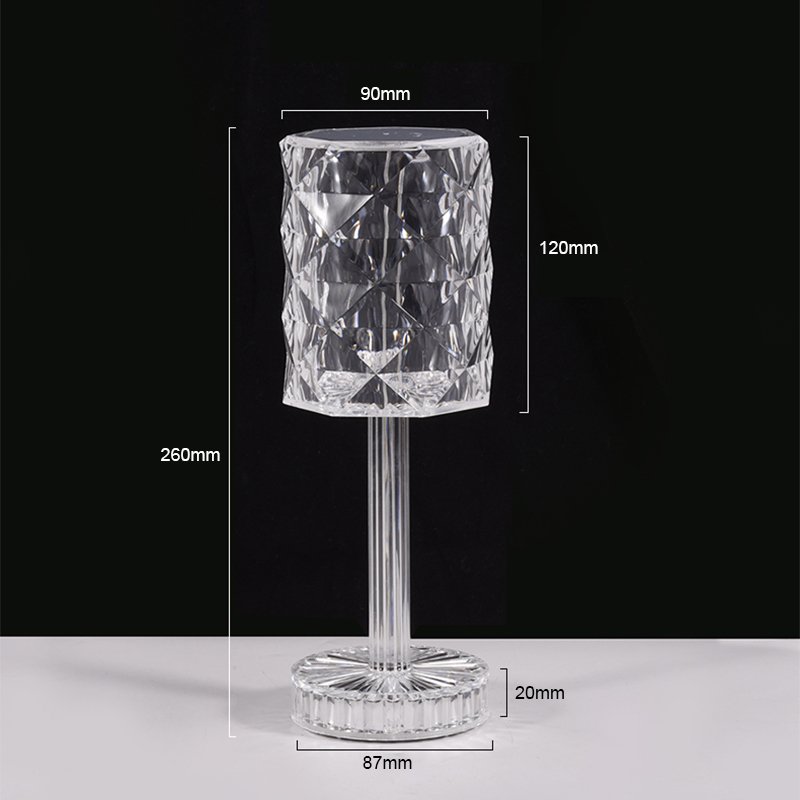 Romantic Portable 16 Color Atmosphere USB Rechargeable Rose Remote Acrylic Crystal Decorative LED night table desk lights lamp