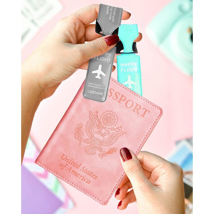 Customize Logo Rfid Pu Leather Wallet Passport Cover Passport Book Passport Holder